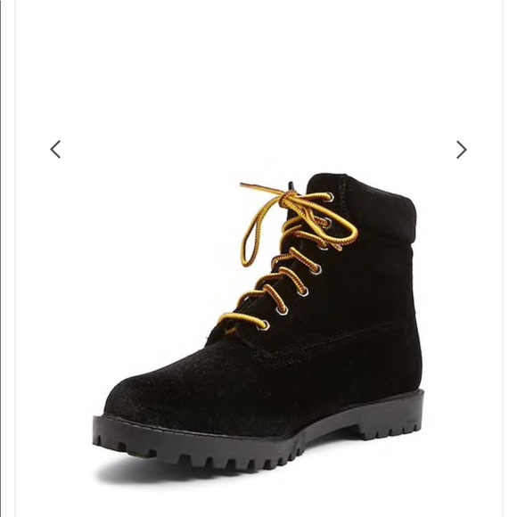 Velvet lace-up boots - Picture 4 of 8